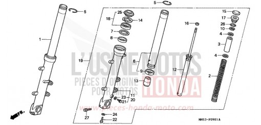 FOURCHETTE AVANT (CBR1000FK) CBR1000FK de 1989